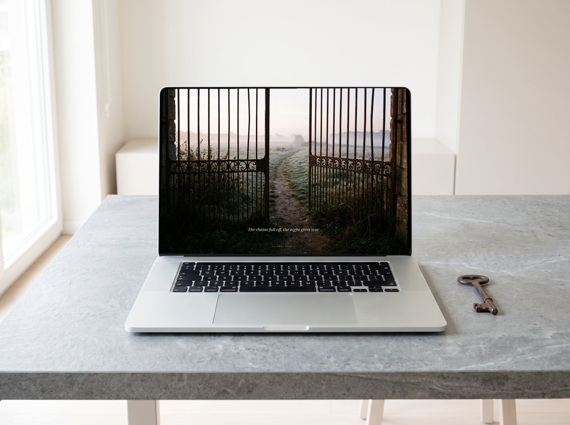 Walked Out Free desktop wallpaper on a laptop
