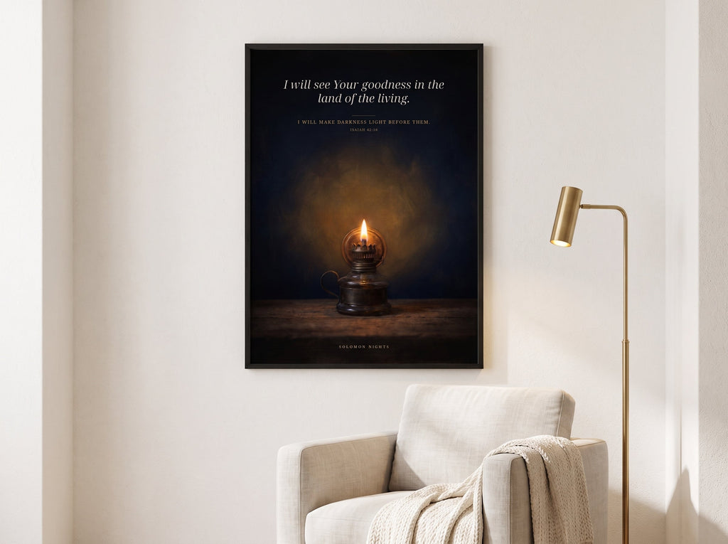 I Am Not Forsaken print framed on a wall