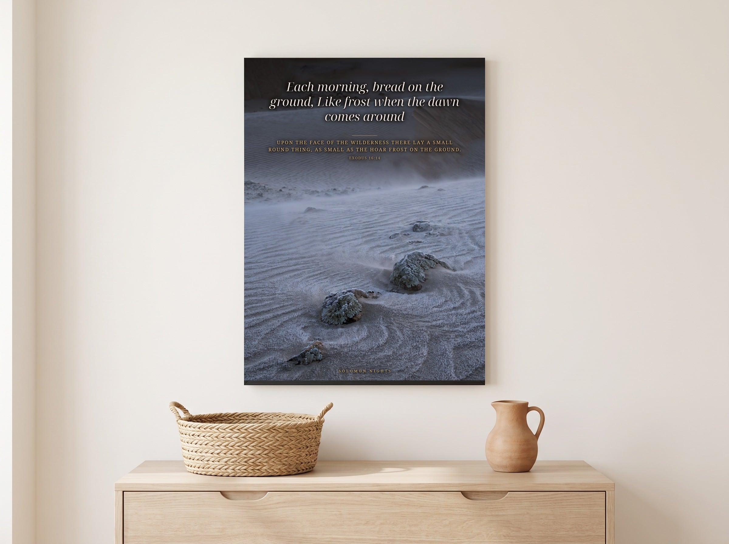 Bread Like Morning Frost print framed on a wall